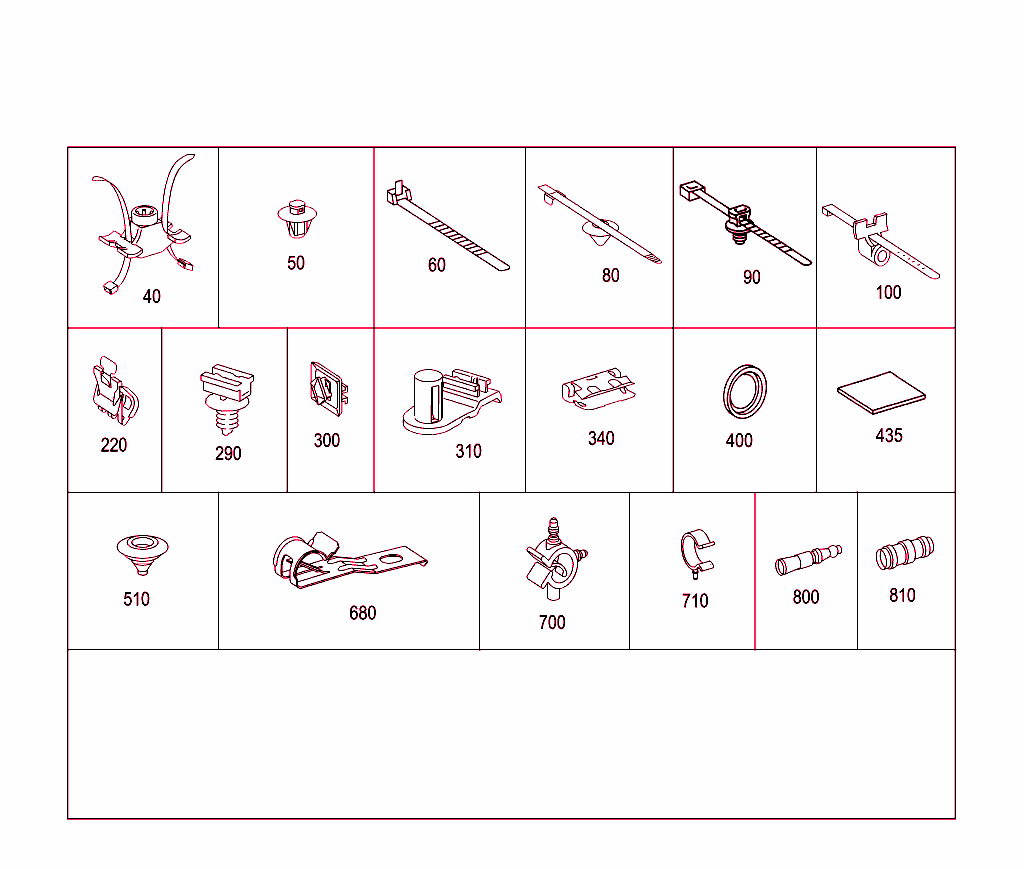 Loom Ties, Cable Mounting Parts And Grommets