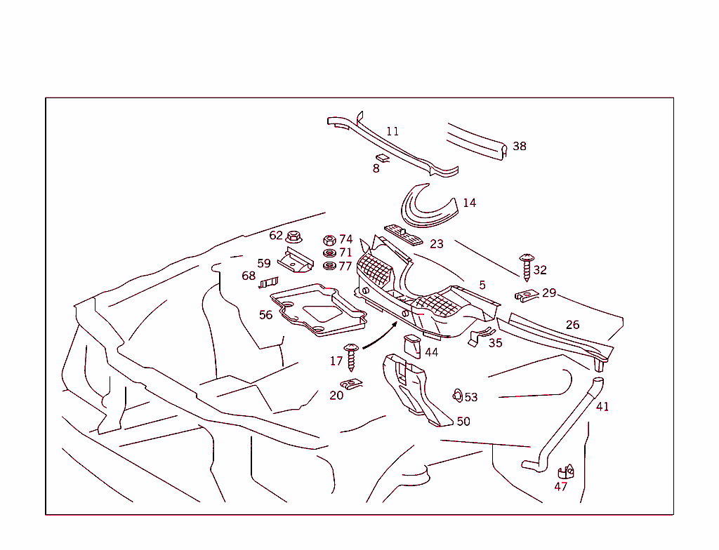Front Panel Attachment Parts, Battery Frame