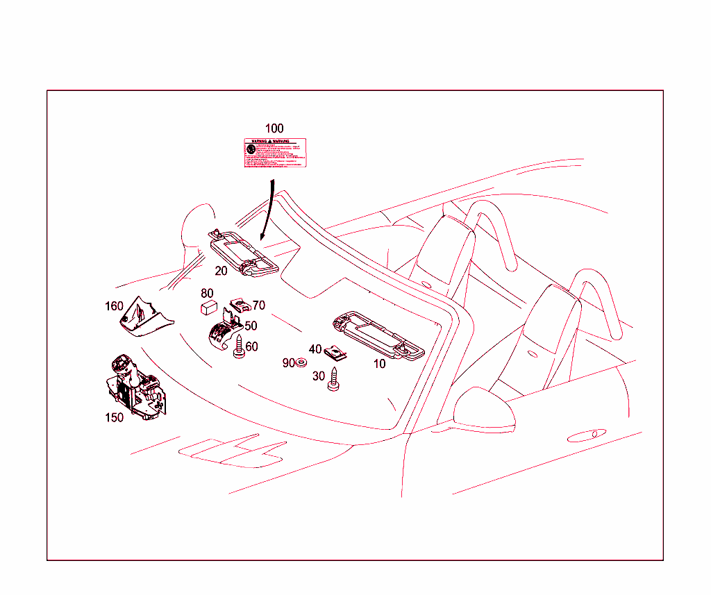 Sun Visor,Interior Mirror, Grab Handle