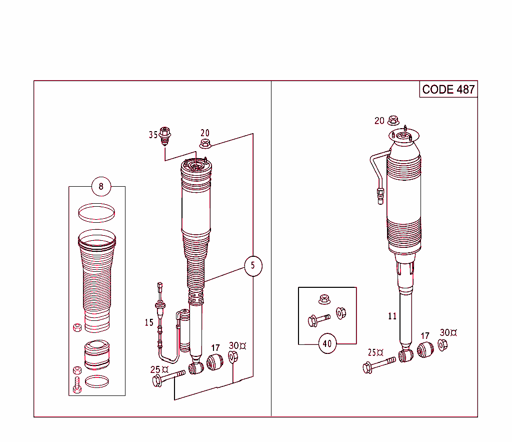 Spring Strut And Spring Strut Mounting Rear