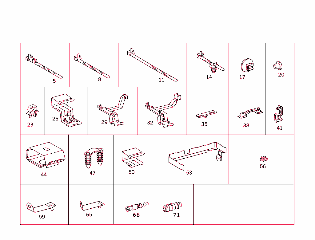 Loom Ties And Cable Mounting Parts