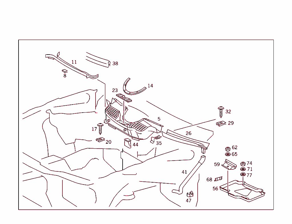 Front Panel Attachment Parts, Battery Frame