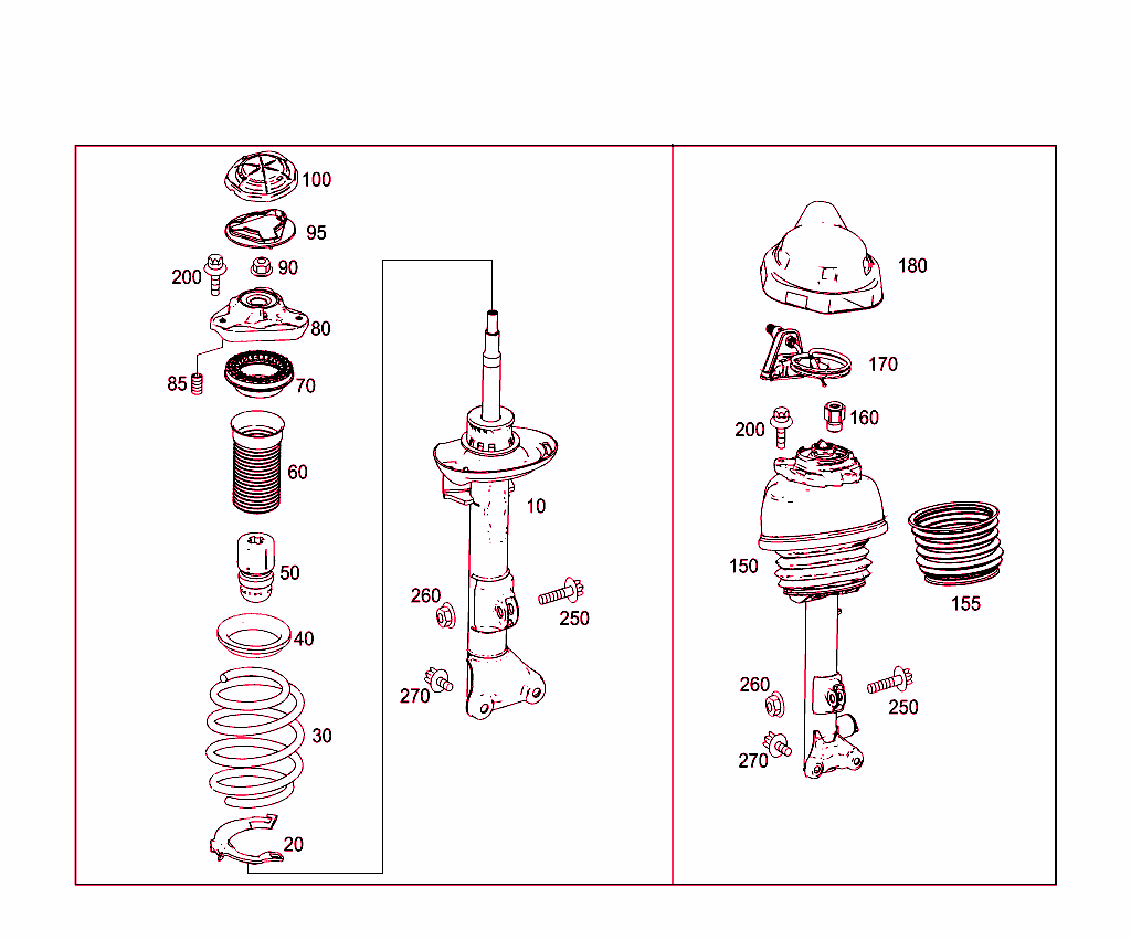 Spring Strut And Spring Strut Mounting Front