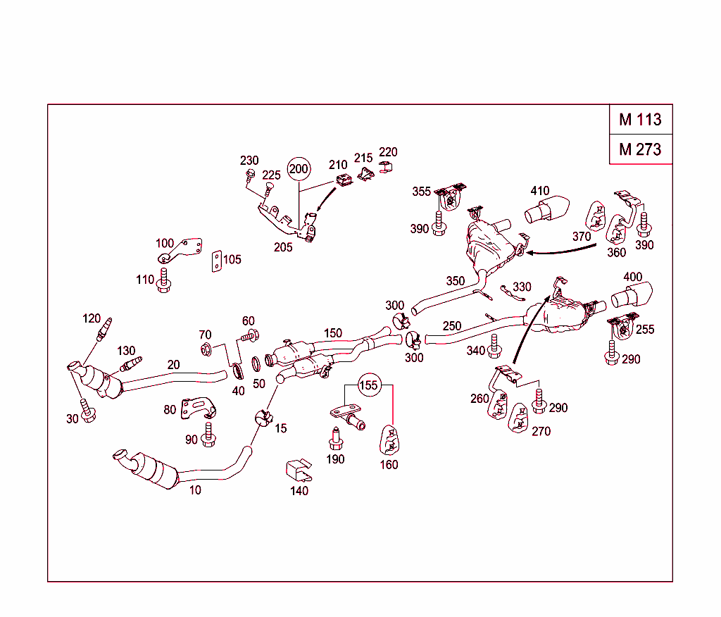 Exhaust System Used On Eight-Cylinder Gasoline Vehicles