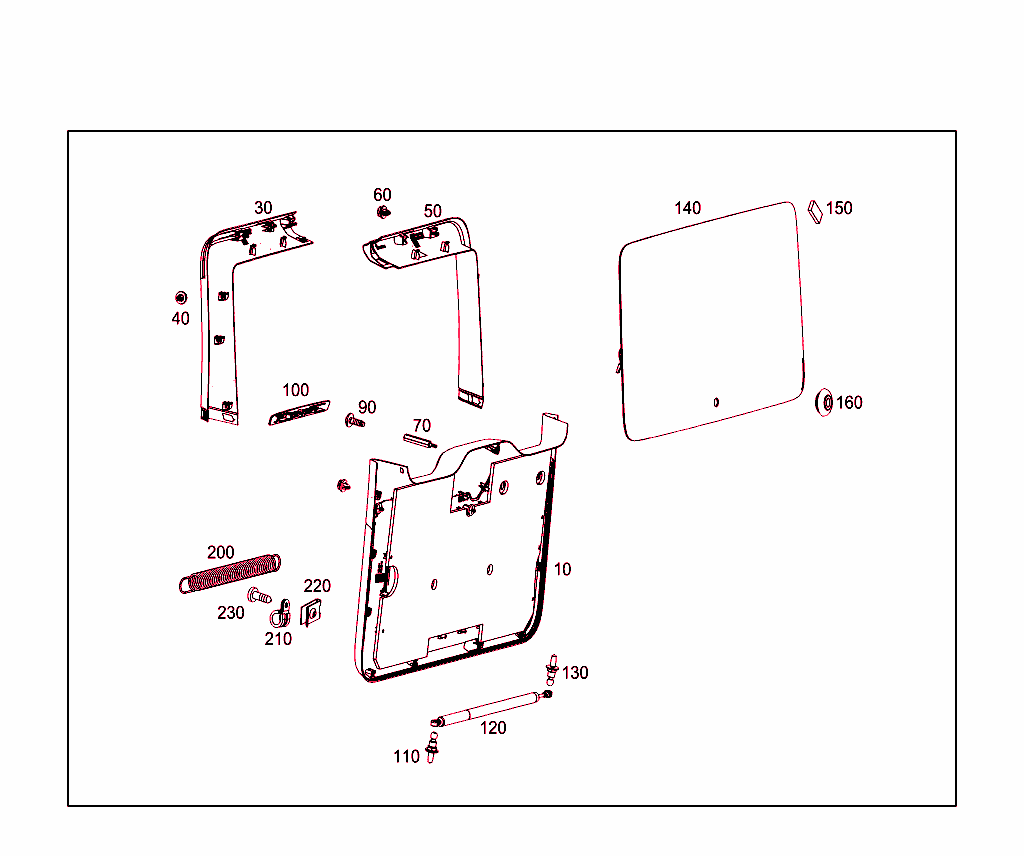 Rear Panel Door Attachment Parts, Rear Panel Door Window