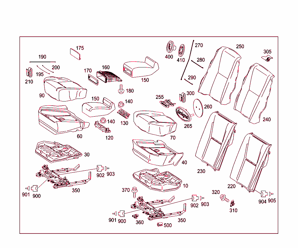 Rear Seat Bench Triple Occupancy, Electrically Adjustable