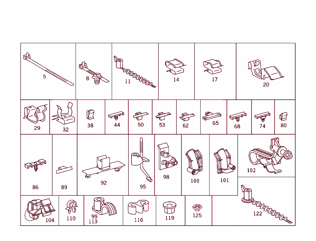 Loom Ties And Cable Mounting Parts