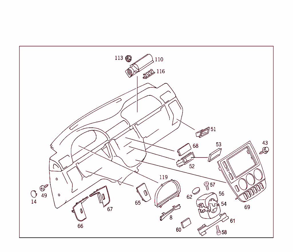 Instrument Panel With Glove Box,Body Parts For Passenger Airbag