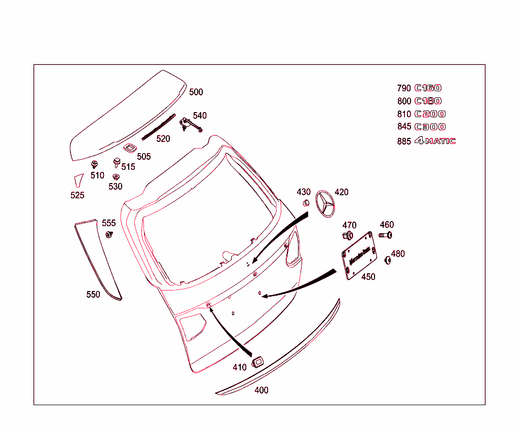 Rear Panel Door Attachment Parts, Rear Panel Door Window
