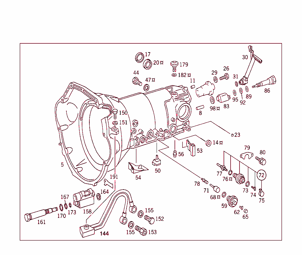 Transmission Case,Vacuum Box, Solenoid Valve,Control Pressure Cable