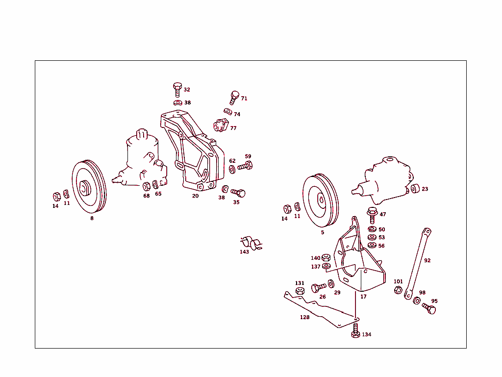 Power Steering Pump Attachment Parts