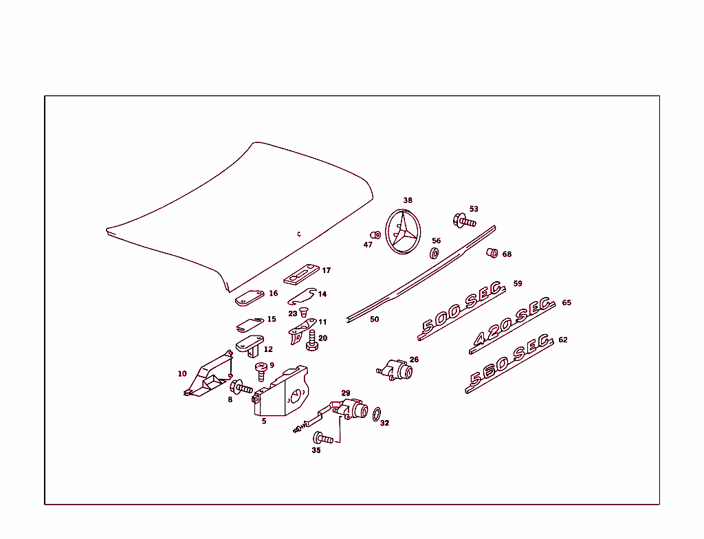 Rear Lid Latch-Type Lock, Rear Lid Attachment Parts