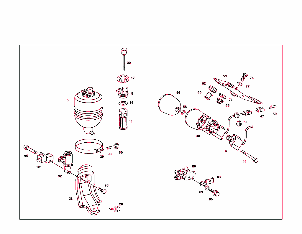 Oil Tank & Valves Of Self-Levellingdevice Hydraulic System, A S D