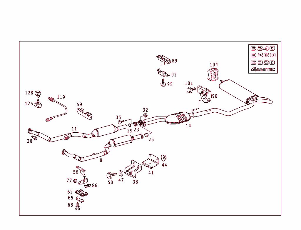 Exhaust System Used On Six-Cylinder Gasoline Vehicles