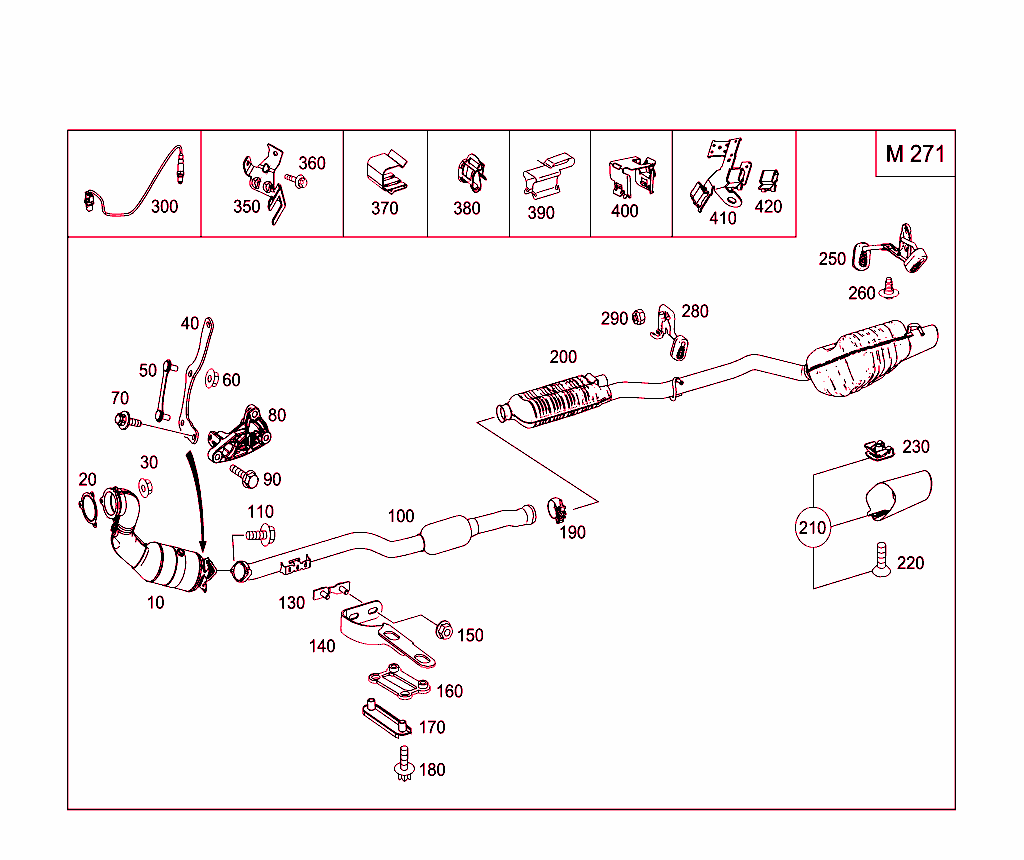 Exhaust System Used On Four-Cylinder Gasoline Vehicles