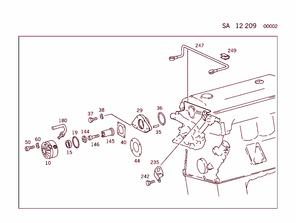 Engine Parts Used With Self-Levelling Device (For M102 One-Belt Drive,See Standard Microfiche)