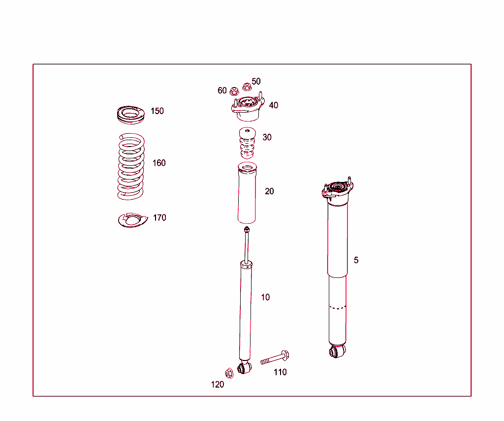 Spring Strut And Spring Strut Mounting Rear