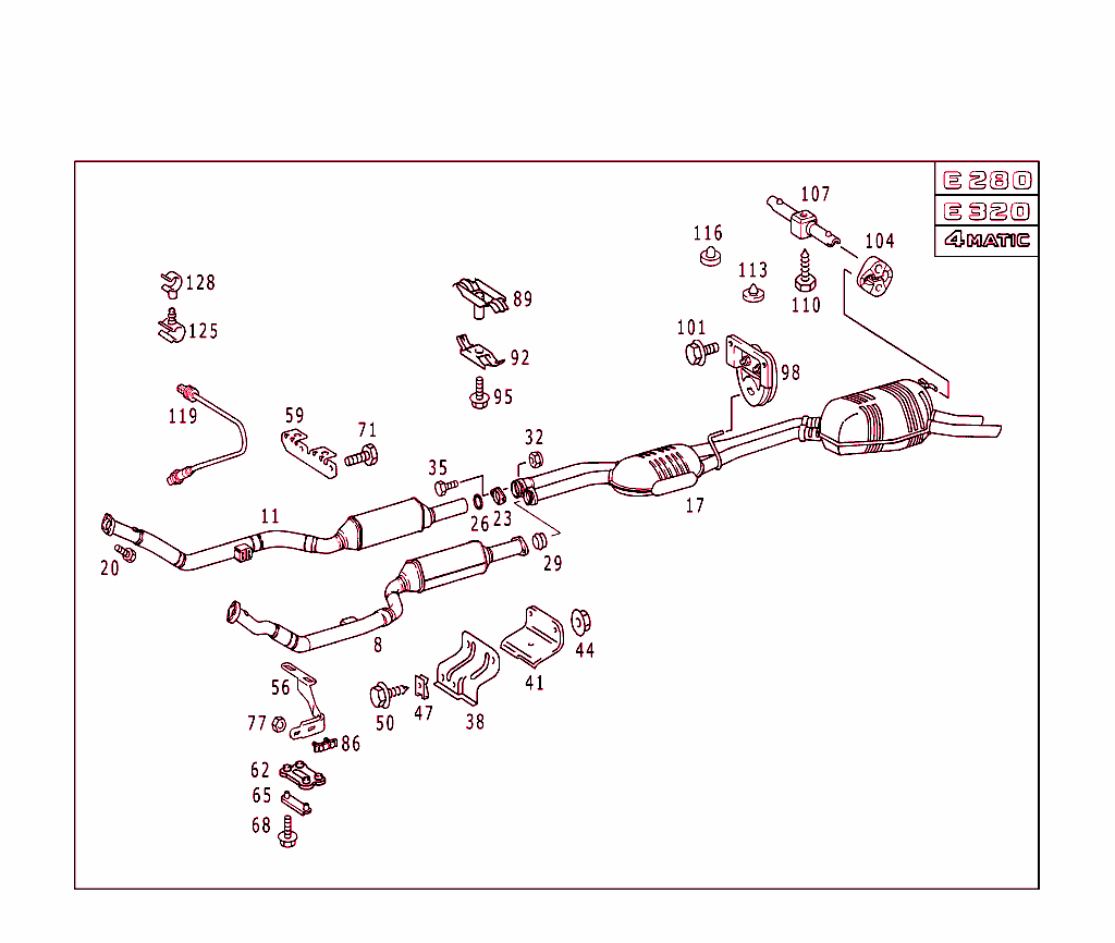 Exhaust System Used On Six-Cylinder Gasoline Vehicles