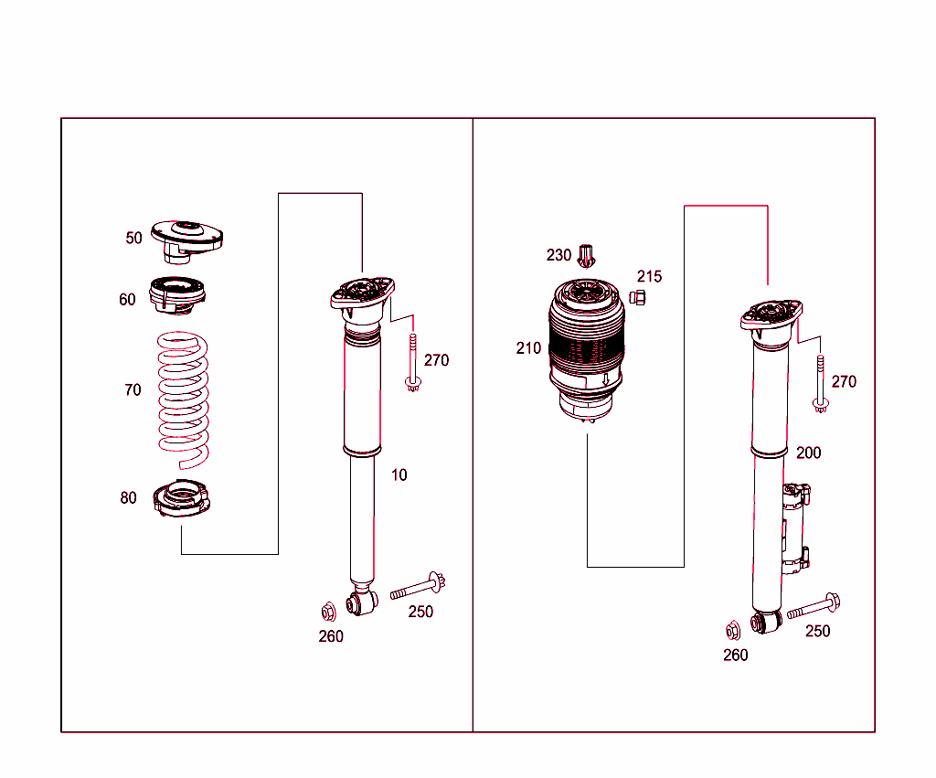 Spring Strut And Spring Strut Mounting Rear