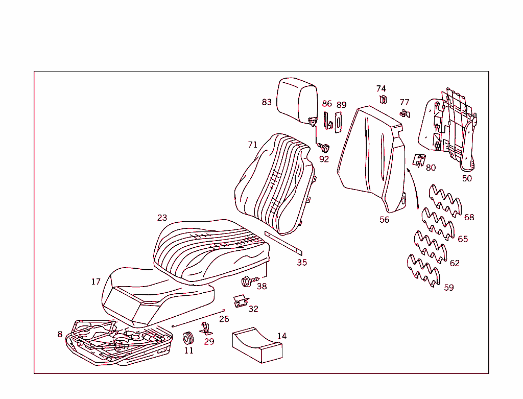 Seat Cushion,Backrest,Headrest