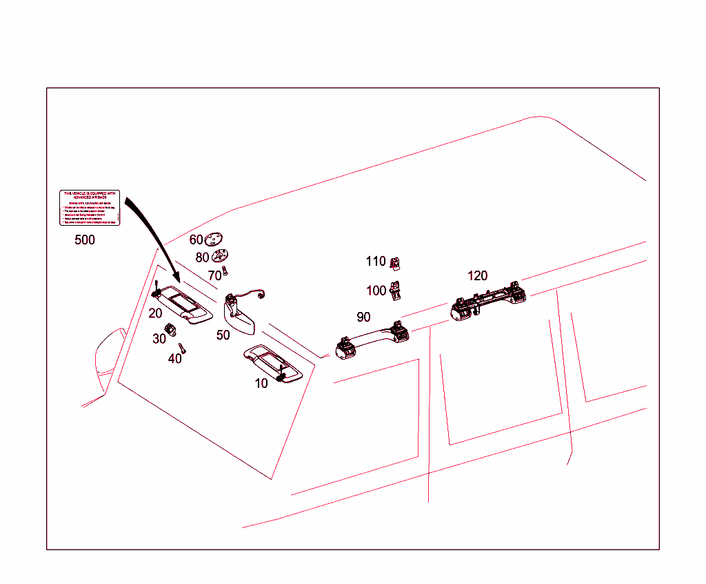 Sun Visor,Interior Mirror, Grab Handle