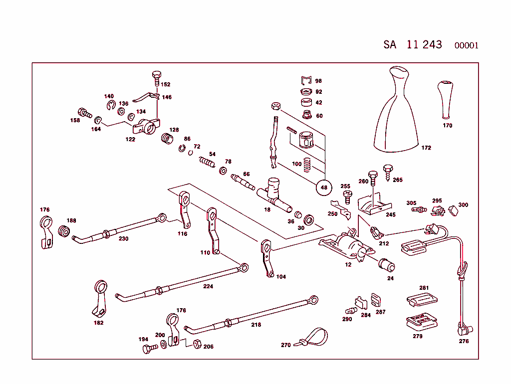Floor Shift Used With Manual Five-Speed Transmission