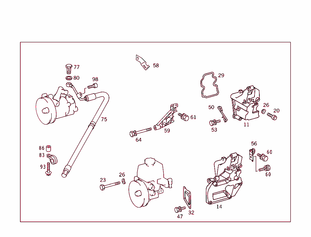 Power Steering Pump Attachment Parts