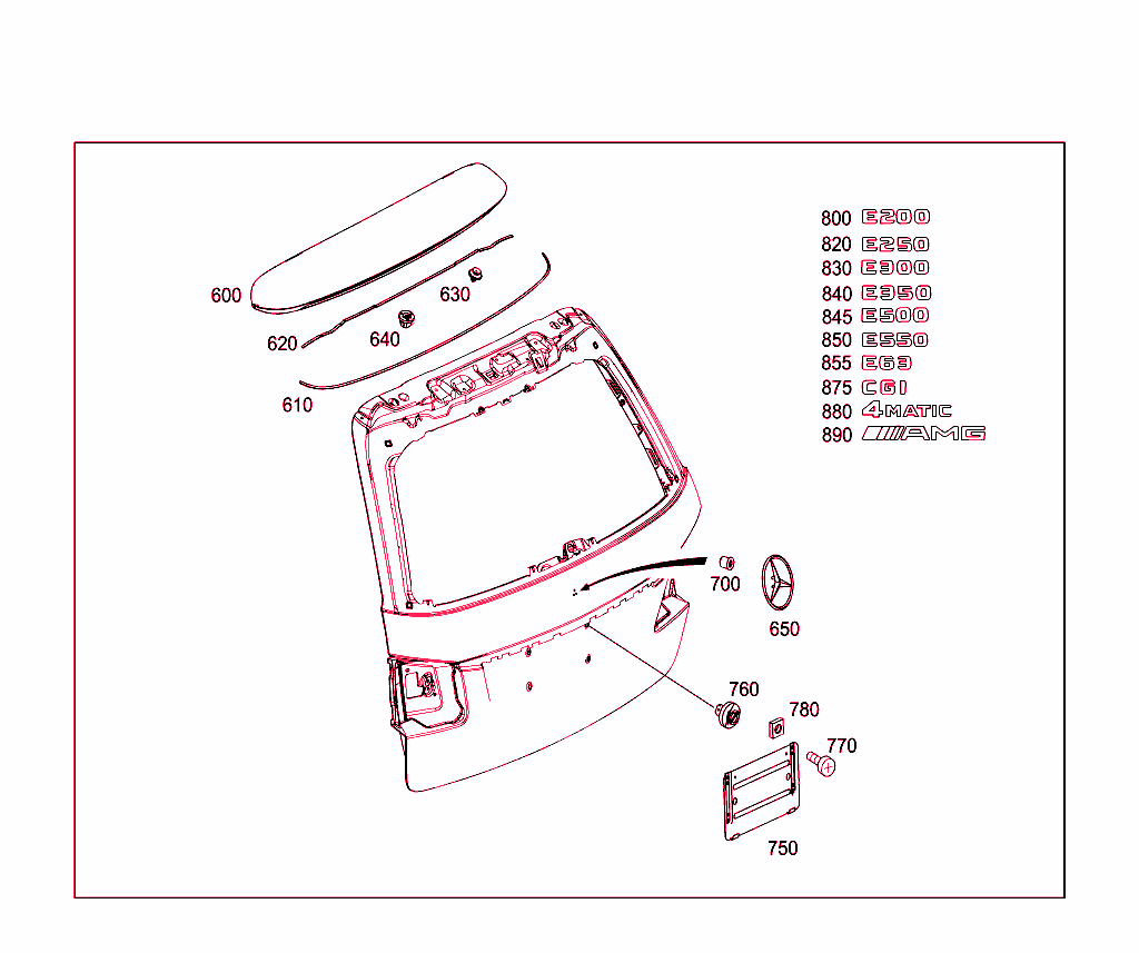 Rear Panel Door Attachment Parts, Rear Panel Door Window