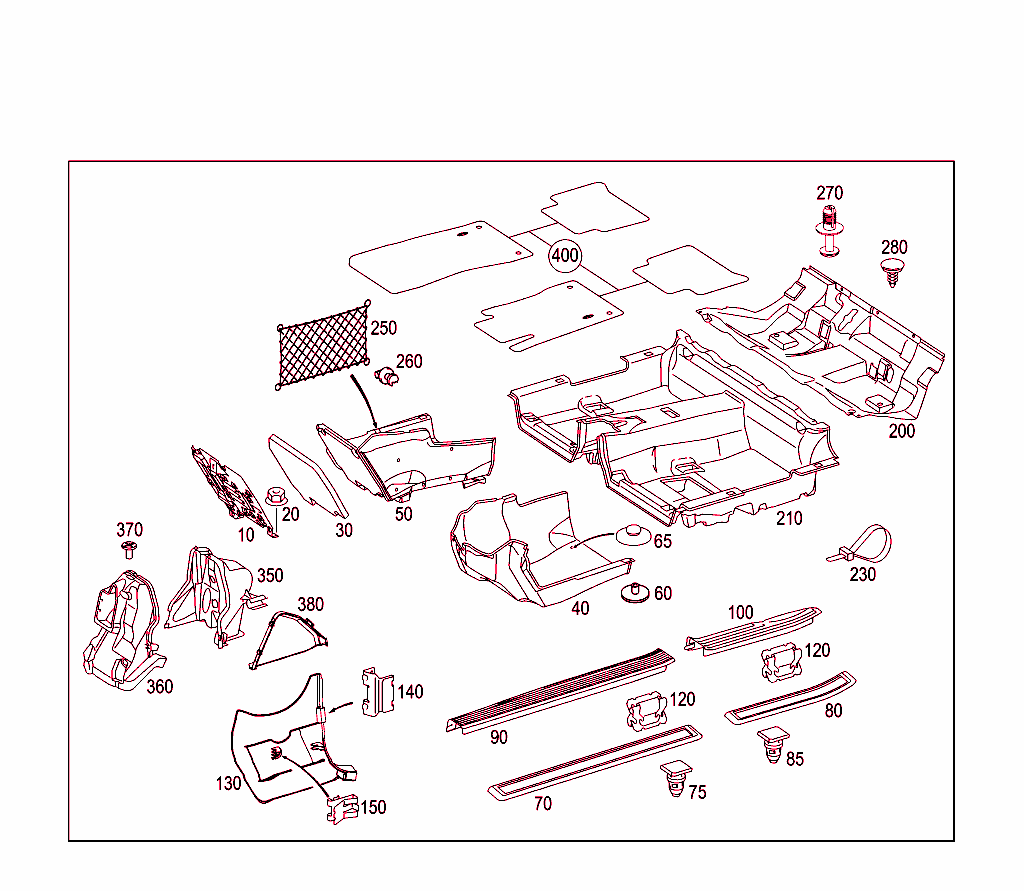 Front Panel Pillar Panelling, Lining On Floor And Footrest