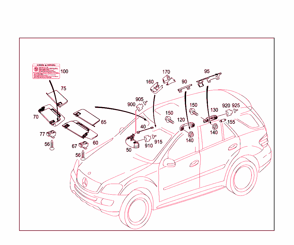 Sun Visor,Interior Mirror, Grab Handle