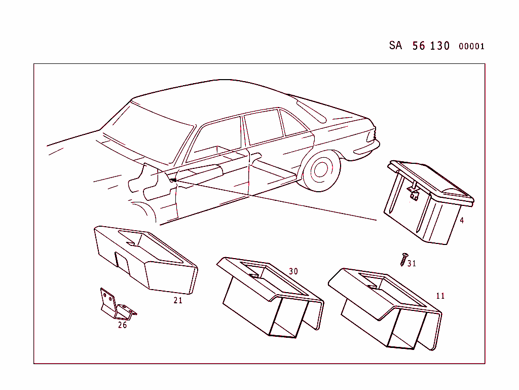 Ashtray With Fixture In Tray (For Type 129 See Standard Version)