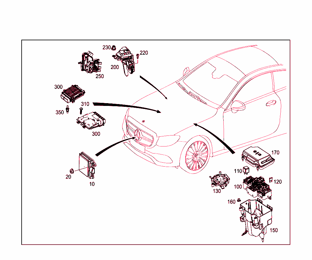 Control Units,Fuse Boxes And Relays In Engine Compartment