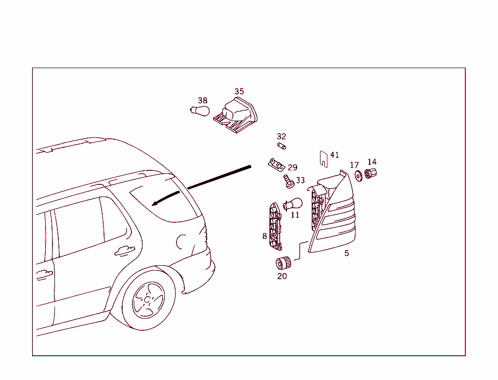 Rear Lamps, Additional Stop Light, And License Plate Lamp