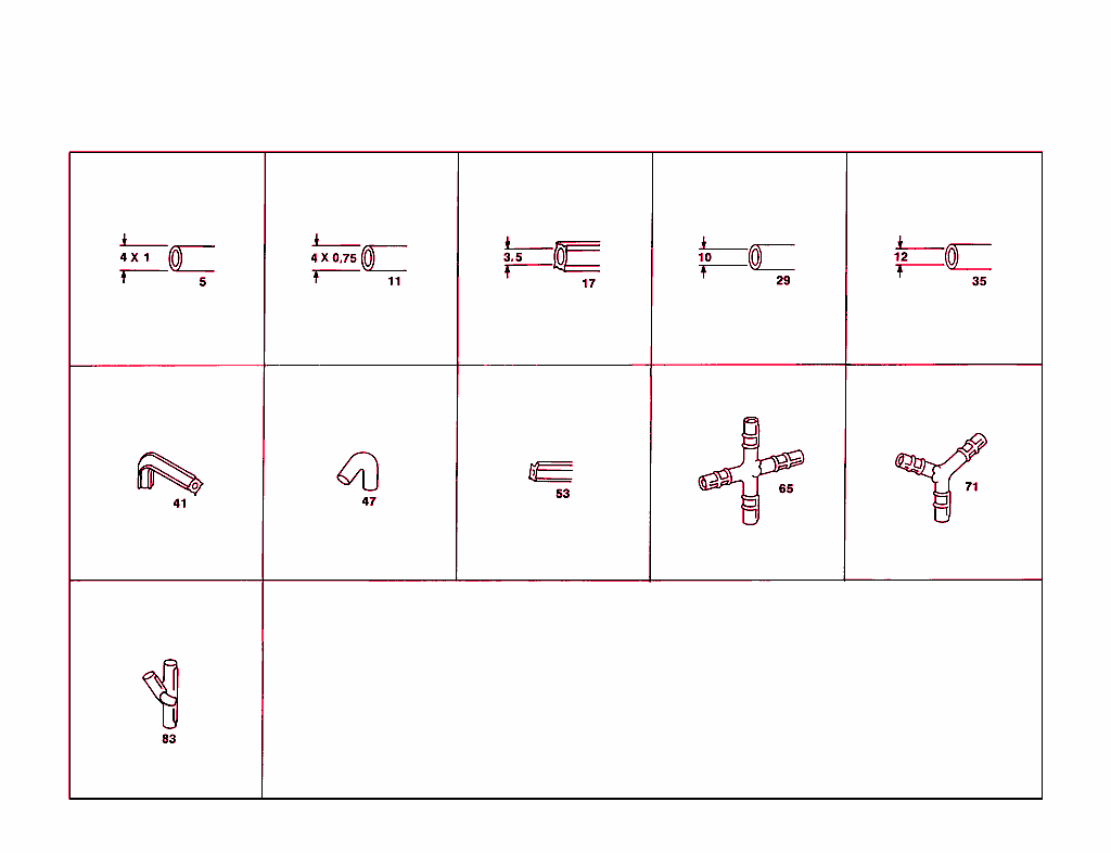 Collective Illustration Vacuum System Connecting Parts