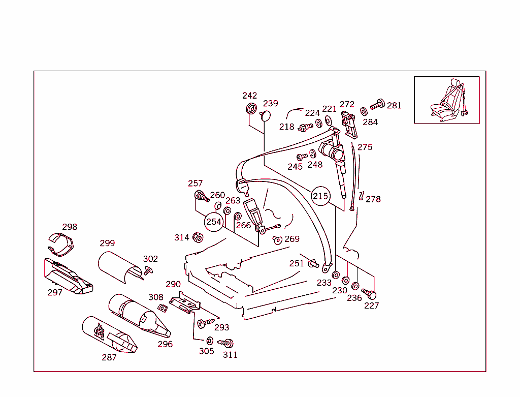 Seat Adjuster,Safety Belt,Fire Extinguisher,Child`s Seat Mounting