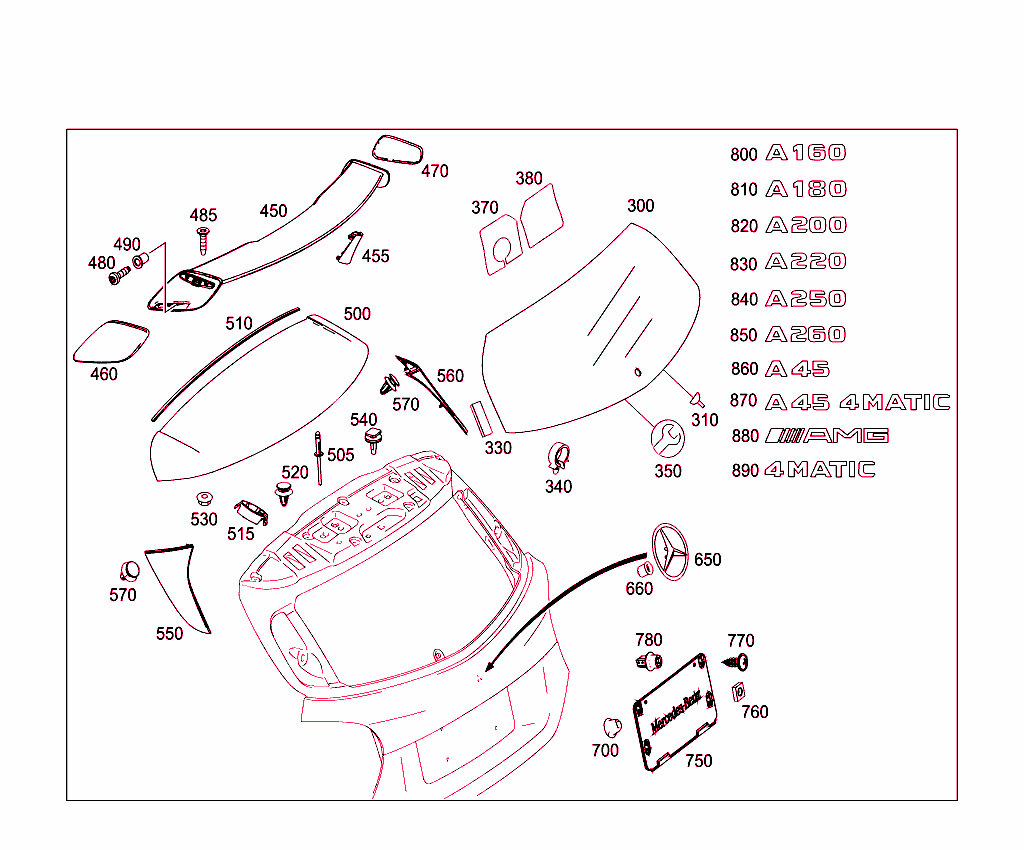 Rear Panel Door Attachment Parts, Rear Panel Door Window