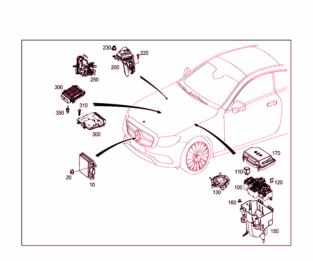 Control Units,Fuse Boxes And Relays In Engine Compartment