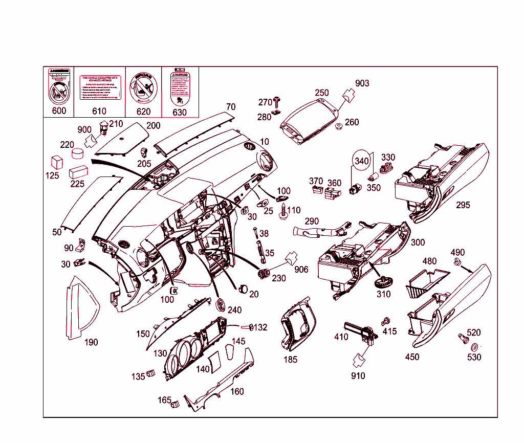 Instrument Panel And Gloves Compartment Box With Passenger Air Bag