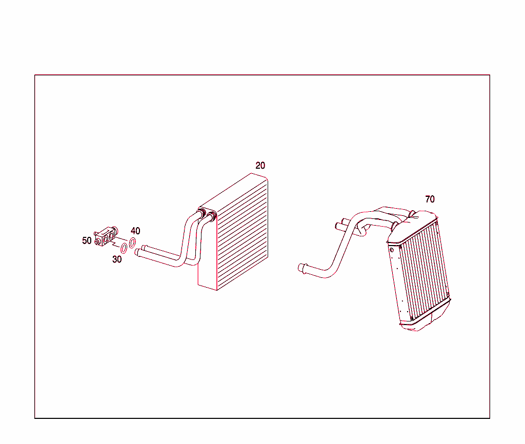Heater And Evaporator Housing With Blower And Wiring Harness