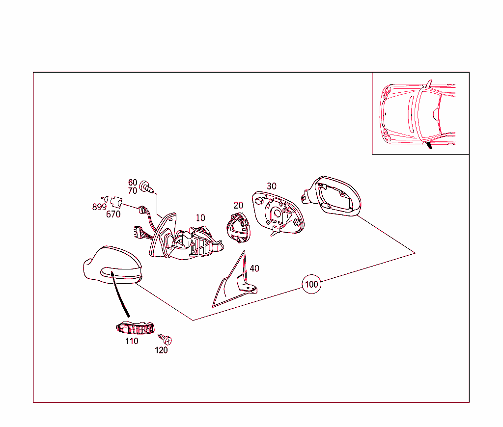 Left Outside Rearview Mirror