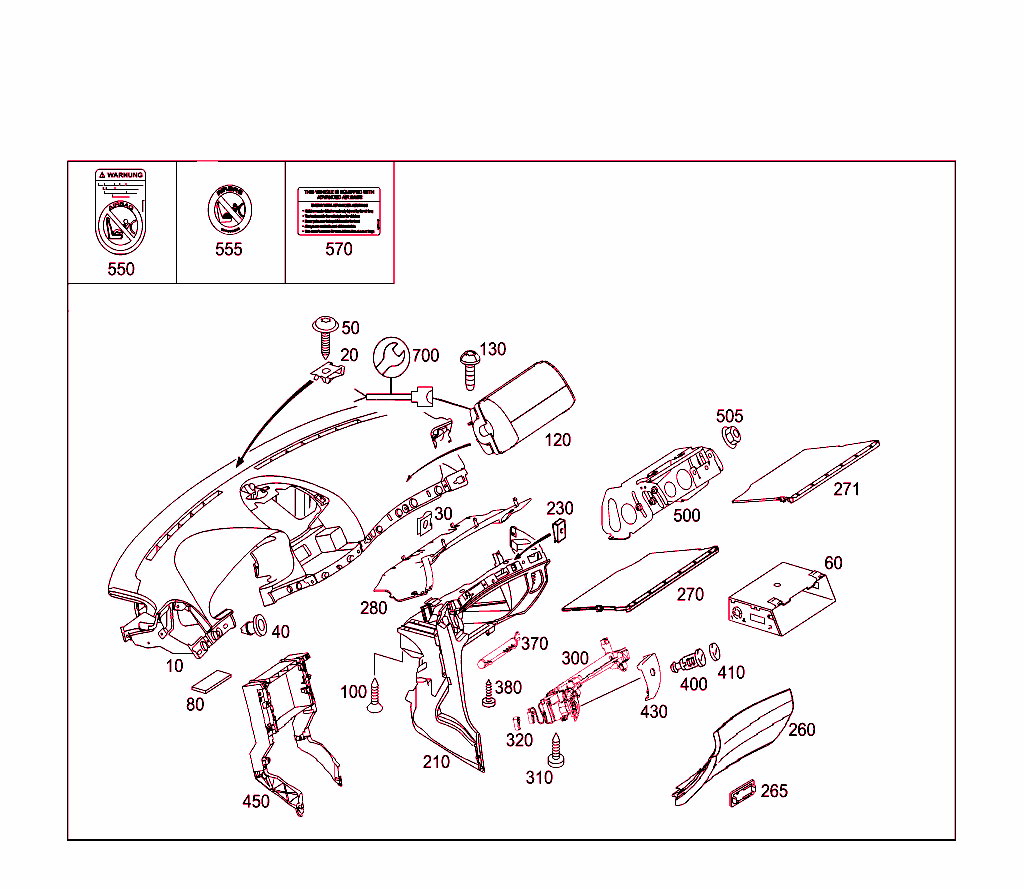 Instrument Panel And Gloves Compartment Box With Passenger Air Bag