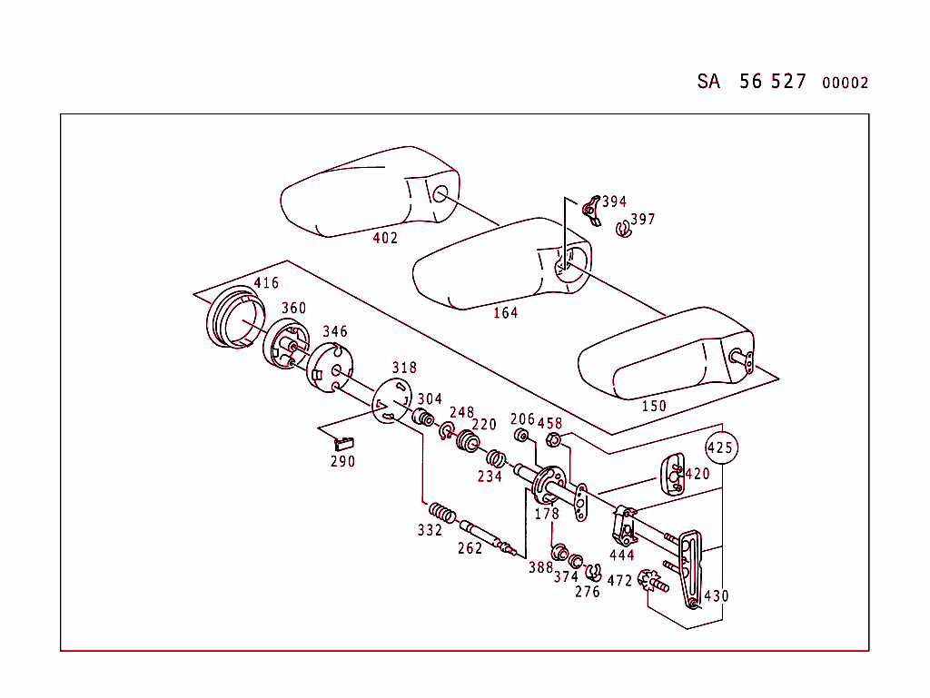 Front Backrests, Mb-Tex (For Electrical Parts Used W/Electric Seat Adjuster, See Sa 56633)