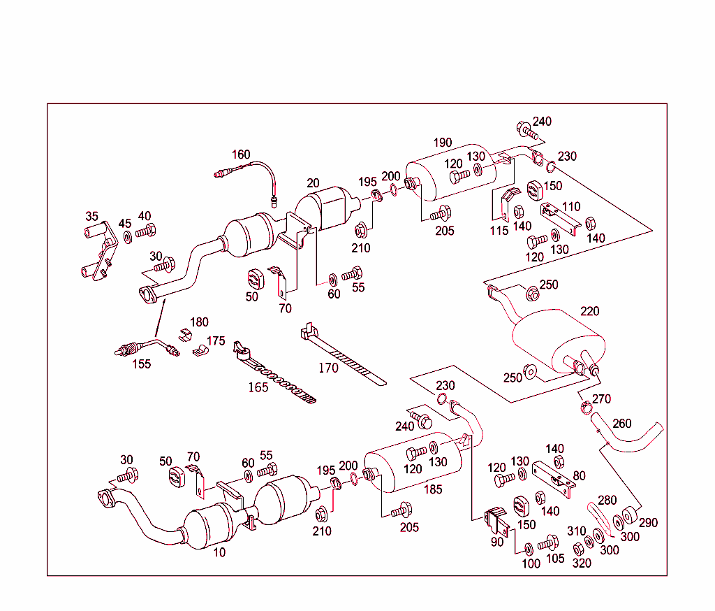 Exhaust System Used On Six-Cylinder Gasoline Vehicles