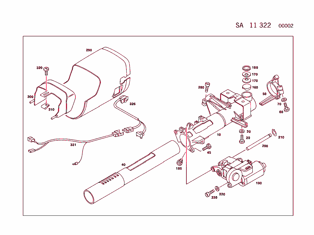 Steering Column Electrically Adjustable (For Type 124 From 09/89, See Standard Microfiche)
