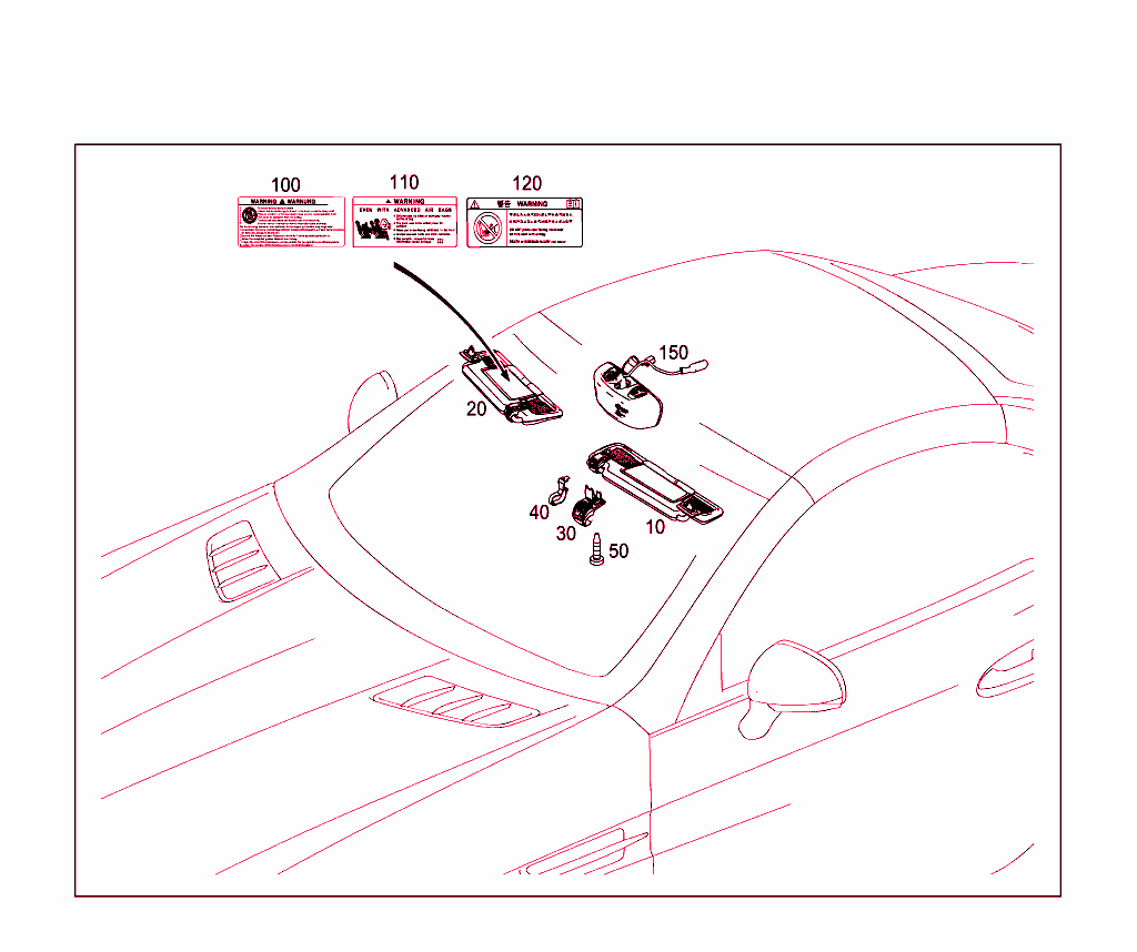 Sun Visor,Interior Mirror, Grab Handle
