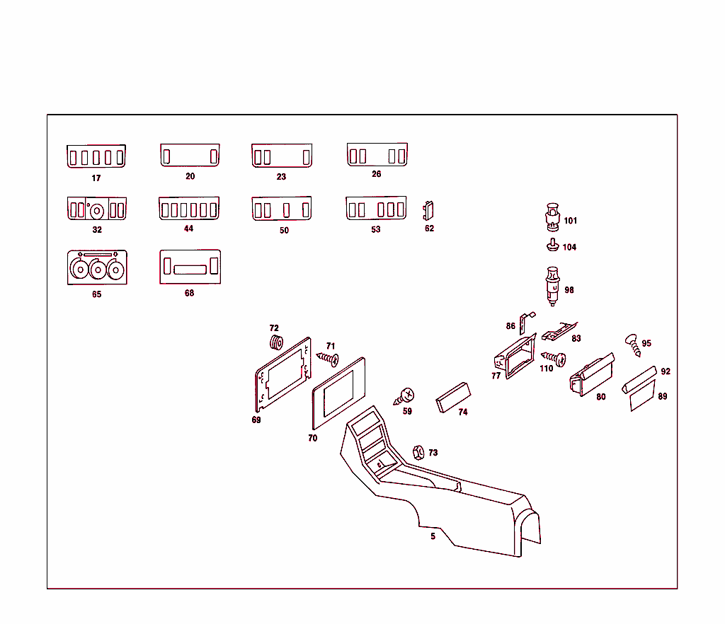 Housing With Tray, Top And Central Covering