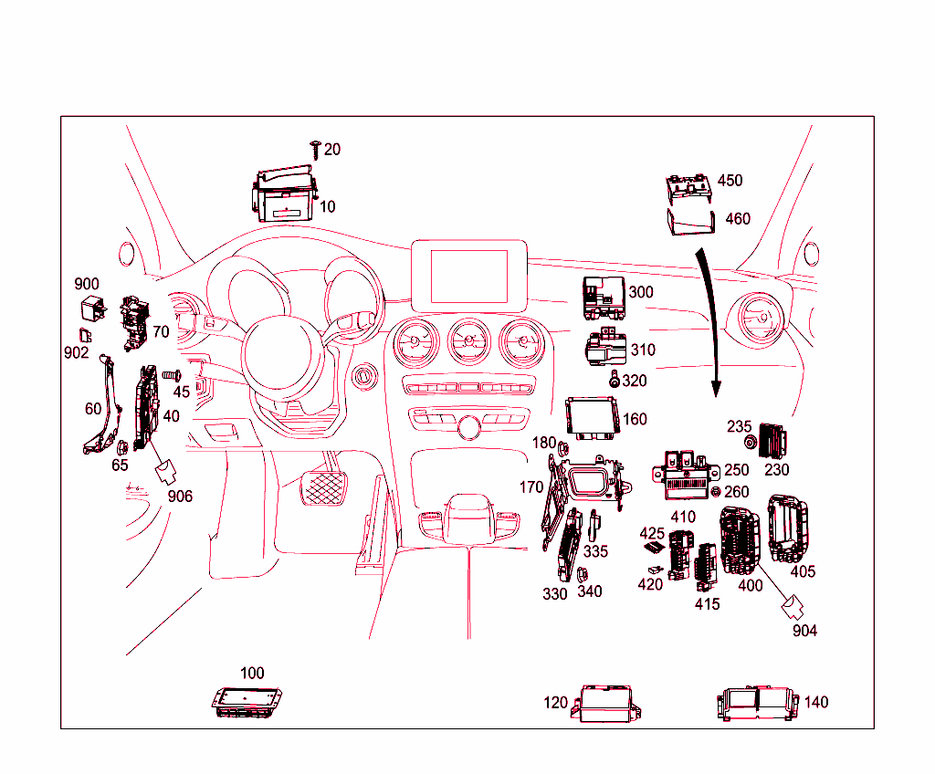 Control Units,Fuse Boxes And Relays In Interior