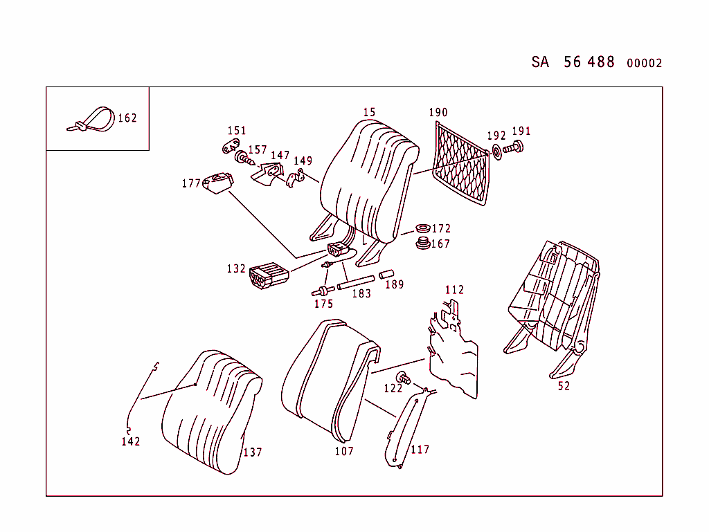 Front Seat Backrest,Mb-Tex (Type 201,For Electrical Parts,See Standard Microfiche,Group 82)