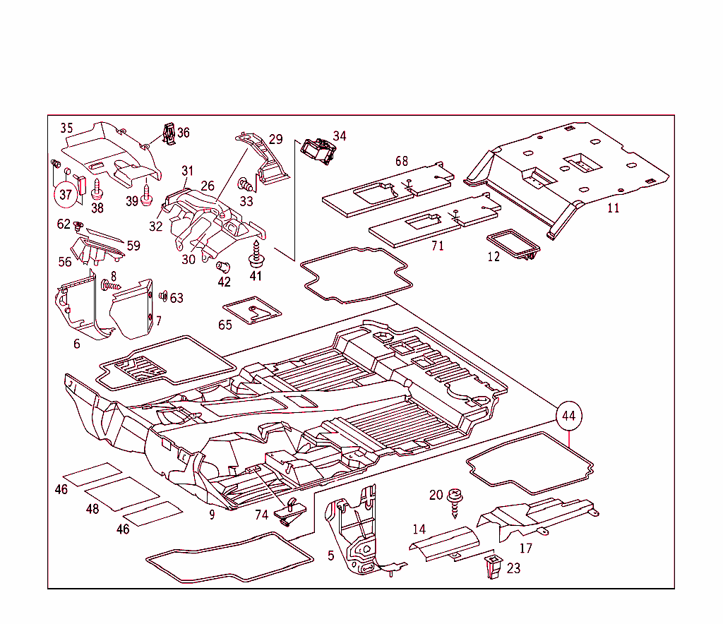 Front Panel Pillar Panelling, Lining On Floor And Footrest
