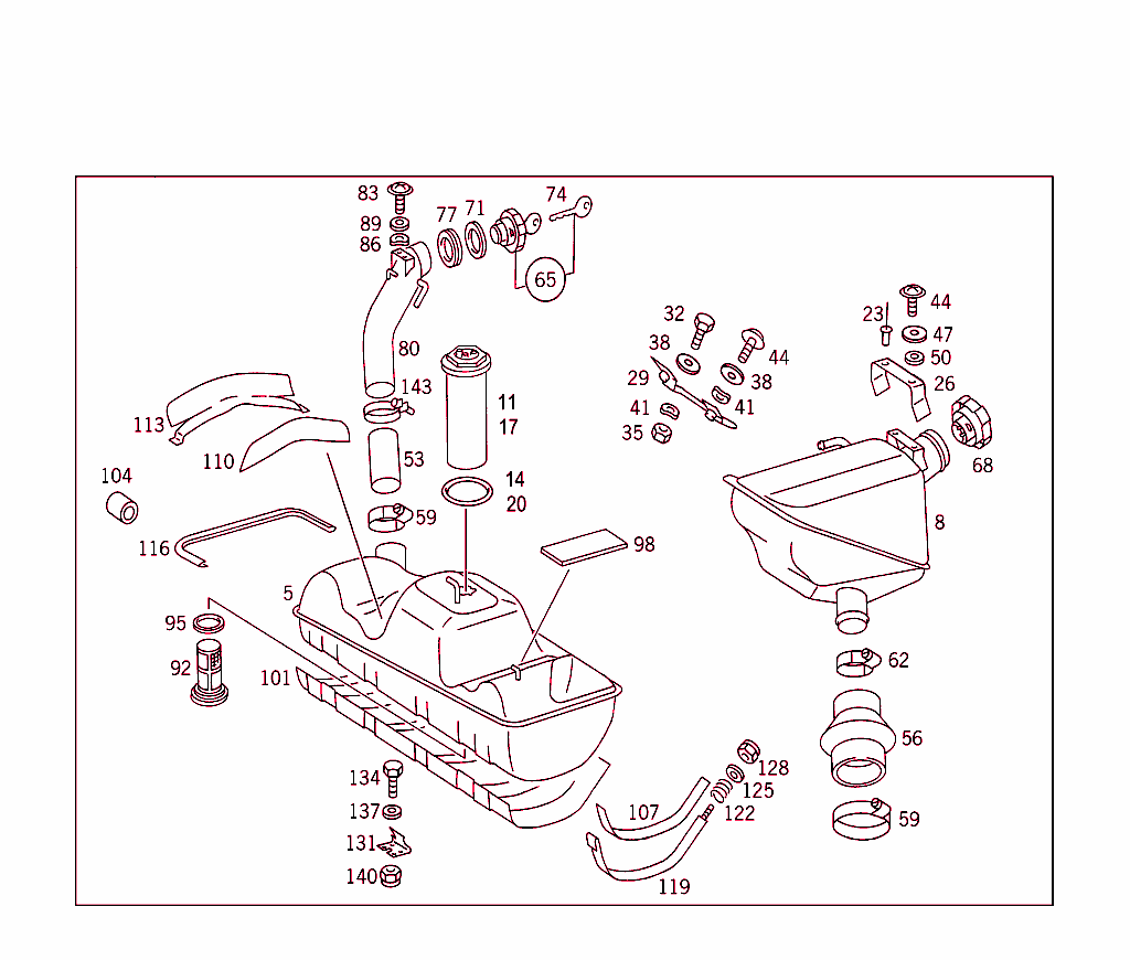 Fuel Tank With Attachment Parts